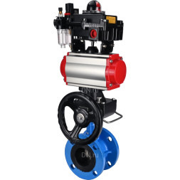 Затвор дисковый поворотный WBV1313E-2W-F-H Ду200 Ру16 фланцевый, корпус - чугун GGG40, диск - чугун GGG40, EPDM, с пневмоприводом PA-DA-140, пневмораспределителем 4M310-08 DC24V, БКВ APL-410N EX, ручным дублером MON2-450-T28-ISO и БПВ AFC2000
