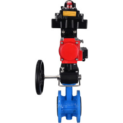Затвор дисковый поворотный WBV1313E-2W-F-H Ду200 Ру16 фланцевый, корпус - чугун GGG40, диск - чугун GGG40, EPDM, с пневмоприводом PA-DA-140, пневмораспределителем 4M310-08 DC24V, БКВ APL-410N EX, ручным дублером MON2-450-T28-ISO и БПВ AFC2000