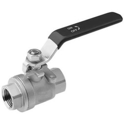 Кран шаровой BV3232P(2pc)-FP-T-H Ду80 Ру40 ZGY полнопроходной двухходовой, нержавеющая сталь CF8М/AISI 316, внутренняя резьба, уплотнение - PTFE, ручка-рычаг