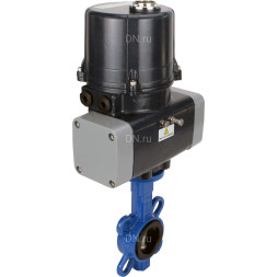 Затвор дисковый поворотный WBV1413E-2W-Fb-H Ду150 Ру16 межфланцевый, корпус - чугун GGG50, диск - чугун GGG40, уплотнение - EPDM, с электроприводом четвертьоборотным QTSA-N-014EM-O0-220VAC с пружинным возвратом