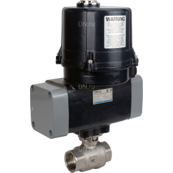 Кран шаровой BV3232P(2pc)-FP-T-ISO-H Ду50 Ру63 полнопроходной, резьбовой, внутренняя резьба, корпус - нержавеющая сталь 316, уплотнение - PTFE, с электроприводом четвертьоборотным QTSA-N-005EM-O0-220VAC с пружинным возвратом