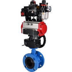 Затвор дисковый поворотный WBV1313E-2W-F-H Ду65 Ру16 фланцевый, корпус - чугун GGG40, диск - чугун GGG40, EPDM, с пневмоприводом PA-DA-105, пневмораспределителем 4M310-08 DC24V, БКВ APL-410N EX, ручным дублером MON1-250-T26-ISO и БПВ AFC2000