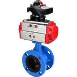 Затвор дисковый поворотный WBV1313E-2W-F-H Ду80 Ру16 фланцевый, корпус - чугун GGG40, диск - чугун GGG40, уплотнение - EPDM, с пневмоприводом PA-DA-105 и БКВ APL-210N