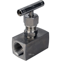 Клапан игольчатый VN3232M-T-Ht 1 1/2″ Ду40 Ру400 резьбовой, корпус - нержавеющая сталь 316, уплотнение - металл, с Т-образной рукояткой