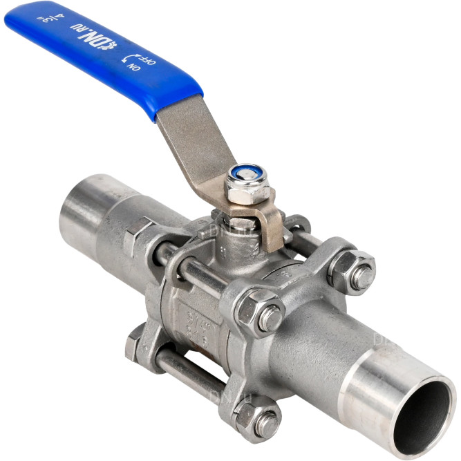 Кран шаровой BV3131P(3pc)-FP-W-H LONG Ду25 Ру63 нержавеющая сталь SS304, полнопроходной, трехсоставной, уплотнение - PTFE, под приварку, с рукояткой в Барнауле
