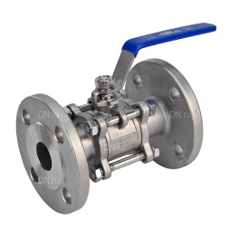 Кран шаровой BV3232P(3pc)-FP-F-H Ду20 Ру40, полнопроходной, трехсоставной, нержавеющая сталь 316, уплотнение - PTFE, фланцевый с рукояткой 9х9
