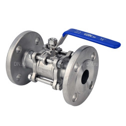 Кран шаровой BV3232P(3pc)-FP-F-H Ду20 Ру40, полнопроходной, трехсоставной, нержавеющая сталь 316, уплотнение - PTFE, фланцевый с рукояткой 9х9