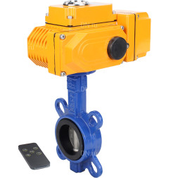 Затвор дисковый поворотный WBV1432E-2W-Fb-H Ду100 Ру16, корпус - чугун GGG50, диск - нержавеющая сталь 316L, уплотнение - EPDM, с электроприводом QT-N-010EM-B1-220VAC-У1 220В (0-10В) HARK