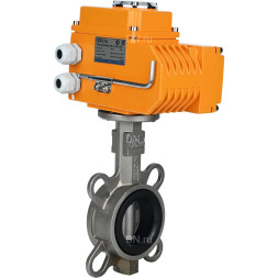 Затвор дисковый поворотный WBV3131V-2W-Fb-H Ду250 Ру16 межфланцевый, корпус - нержавеющая сталь 304, диск - нержавеющая сталь 304, уплотнение - VITON, с электроприводом QT-N-080EM-О1-380VAC-У1 3800В HARK