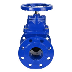 Задвижка клиновая 30ч39р (аналог МЗВ) GVWN1414E-2W-F-S blue Ду125 Ру10/16 фланцевая, корпус - чугун GGG50, уплотнение - EPDM, со штурвалом и невыдвижным штоком, цвет - синий