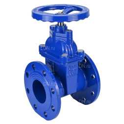 Задвижка клиновая 30ч39р (аналог МЗВ) GVWN1414E-2W-F-S blue Ду125 Ру10/16 фланцевая, корпус - чугун GGG50, уплотнение - EPDM, со штурвалом и невыдвижным штоком, цвет - синий
