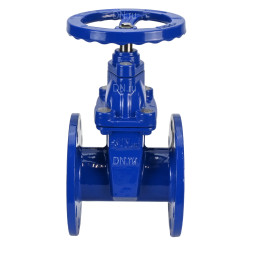 Задвижка клиновая 30ч39р (аналог МЗВ) GVWN1414E-2W-F-S blue Ду125 Ру10/16 фланцевая, корпус - чугун GGG50, уплотнение - EPDM, со штурвалом и невыдвижным штоком, цвет - синий
