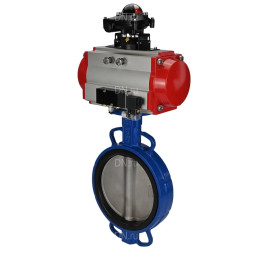 Затвор дисковый поворотный WBV1413E-2W-Fb-H Ду300 Ру16, корпус - чугун GGG50, диск - чугун GGG40, уплотнение - EPDM, с пневмоприводом PA-DA-140, пневмораспределителем 4M310-08 AC220V, БКВ APL-210N