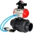 Кран шаровой BV4242E-FP-GRM-ISO Дн40 Ру10 полнопроходной, корпус - НПВХ, шар - НПВХ, уплотнение - EPDM, с пневмоприводом PA-SA-065, пневмораспределителем 4V320-08 AC220V и БКВ APL-210N в Барнауле