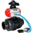 Кран шаровой BV4242E-FP-GRM-ISO Дн40 Ру10 полнопроходной, корпус - НПВХ, шар - НПВХ, уплотнение - EPDM, с пневмоприводом PA-SA-065, пневмораспределителем 4V320-08 AC220V и БКВ APL-210N в Барнауле