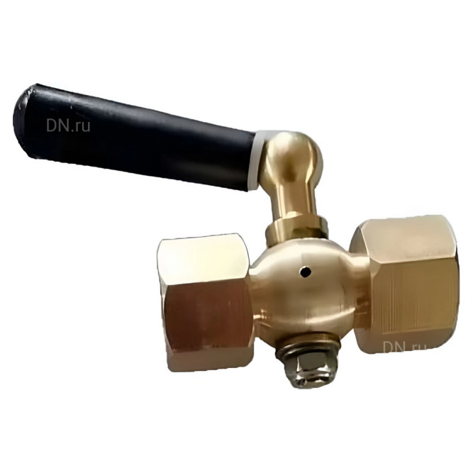 Кран запорный для манометра BVPG0000P-3WT-T-H ВР/ВР G1/2″-G1/2″ Ду15 Ру25 трехходовой, резьбовой, корпус - латунь HPb57-3, шар - латунь HPb57-3, уплотнение - PTFE, с рукояткой в Барнауле