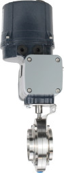 Затвор дисковый поворотный WBV3131E-2W-C-H Ду80 Ру10 кламповый, корпус - пищевая нержавеющая сталь AISI 304, диск - нержавеющая сталь AISI 304, уплотнение - EPDM, с электроприводом четвертьоборотным QTSA-N-003EM-O0-220VAC с пружинным возвратом