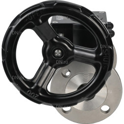Кран шаровой BV3131P(3pc)-FP-F-ISO-H Ду20 Ру40 трехсоставной из нержавеющей стали SS304, фланцевый, уплотнение - PTFE, полнопроходной с ISO-фланцем и редуктором HAM RQN1-180Z-T40
