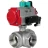 Кран шаровой BV3232P(4pc)-SP-3WL-T-ISO-H Ду80 Ру40 стандартнопроходной L-тип, внутренняя резьба, корпус - нержавеющая сталь 316, уплотнение - PTFE, пневмопривод PA-DA-083, пневмораспределитель 4M310-08 AC220V и магнитным переключателем ALS200D в Барнауле