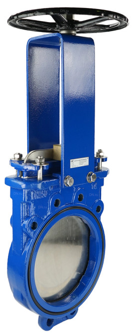 Задвижка шиберная GVKN1331N-2W-Fb-S Ду250 Ру10 двусторонняя, межфланцевая, шпиндель - невыдвижной, корпус - чугун GGG40, шибер - нержавеющая сталь 304, уплотнение - NBR, управление - штурвал в Барнауле