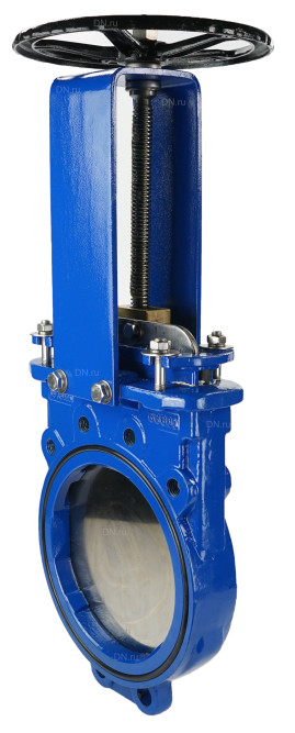 Задвижка шиберная GVKN1331N-2W-Fb-S Ду250 Ру10 двусторонняя, межфланцевая, шпиндель - невыдвижной, корпус - чугун GGG40, шибер - нержавеющая сталь 304, уплотнение - NBR, управление - штурвал в Барнауле