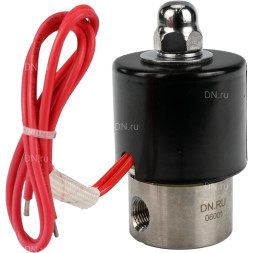 Клапан электромагнитный VS131-NT-NC-220VAC 1/8″ Ду6 Ру10, соленоидный двухходовой, корпус - нержавеющая сталь 304, уплотнение - NBR, резьбовой, нормально-закрытый, прямого действия, катушка - 220В
