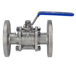 Кран шаровой BV3232P(3pc)-FP-F-H Ду50 Ру40, полнопроходной, трехсоставной, нержавеющая сталь 316, уплотнение - PTFE, фланцевый с рукояткой 14х14