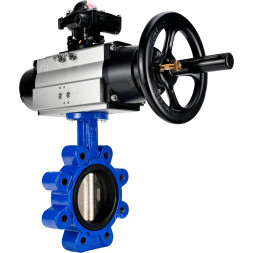 Затвор дисковый поворотный WBV1616E-2W-Fb-H Ду125 Ру16 LUG корпус - чугун QT450, диск - чугун QT450, уплотнение - EPDM, с пневмоприводом PA-DA-105-1 и БКВ APL-210N