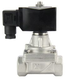 Клапан электромагнитный VS731-PT-NC-24VAC 1 1/4″ Ду32 Ру5 прямого действия двухходовой, корпус - сталь нержавеющая 304, присоединение - внутренняя резьба, уплотнение - PTFE, нормально-закрытый, катушка - 24 В AC