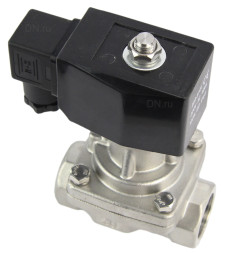 Клапан электромагнитный VS731-PT-NC-24VAC 1 1/4″ Ду32 Ру5 прямого действия двухходовой, корпус - сталь нержавеющая 304, присоединение - внутренняя резьба, уплотнение - PTFE, нормально-закрытый, катушка - 24 В AC