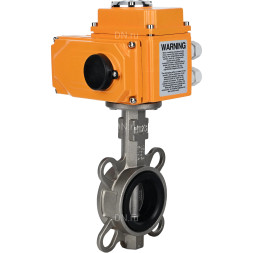 Затвор дисковый поворотный WBV3131V-2W-Fb-H Ду125 Ру16 межфланцевый, корпус - нержавеющая сталь 304, диск - нержавеющая сталь 304, уплотнение - VITON, с электроприводом QT-N-015EM-O1-380VAC-У1 380В HARK