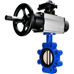 Затвор дисковый поворотный WBV1616E-2W-Fb-H Ду150 Ру16 LUG корпус - чугун QT450, диск - чугун QT450, уплотнение - EPDM, с пневмоприводом PA-DA-105-1 и БКВ APL-210N