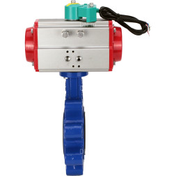 Затвор дисковый поворотный WBV1631N-2W-Fb-H Ду65 Ру16 LUG корпус - чугун QT450, диск - нержавеющая сталь 304, уплотнение - NBR, с пневмоприводом PA-DA-065 и магнитным переключателем ALS200D
