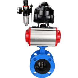 Затвор дисковый поворотный WBV1313E-2W-F-H Ду200 Ру16 фланцевый, корпус - чугун GGG40, диск - чугун GGG40, EPDM, с пневмоприводом PA-DA-140, пневмораспределителем 4M310-08 AC220V, БКВ APL-510N EX и БПВ AFC2000