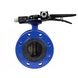 Затвор дисковый поворотный WBV1313E-2W-F-H Ду125 Ру16 фланцевый, корпус - чугун GGG40, диск - чугун GGG40, уплотнение - EPDM, с рукояткой и двумя концевыми датчиками LS-103 250В