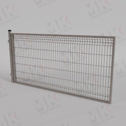 Ворота для 3D забора серые (RAL 7004) 4000х2000 мм откатные