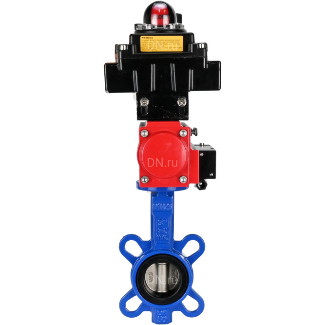 Затвор дисковый поворотный WBV1132N-2W-Fb-H Ду150 Ру16, корпус - чугун GG25, диск - нержавеющая сталь 316L, уплотнение - NBR, с пневмоприводом PA-DA-105, пневмораспределителем 4M310-08 DC24V, БКВ APL-410N EX, БПВ AFC2000 в Барнауле
