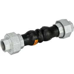 Компенсатор резиновый CR-N17-T Ду15 Ру10/16, резиновая вставка (корпус) - NBR, тип присоединения - резьбовой, материал резьбовых элементов - чугун оцинкованный