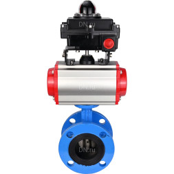 Затвор дисковый поворотный WBV1313E-2W-F-H Ду125 Ру16 фланцевый, корпус - чугун GGG40, диск - чугун GGG40, уплотнение - EPDM, с пневмоприводом PA-DA-130 и БКВ APL-410N EX