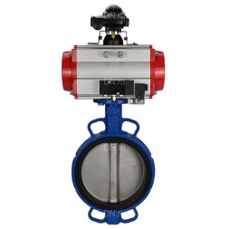 Затвор дисковый поворотный WBV1413E-2W-Fb-H Ду300 Ру16, корпус - чугун GGG50, диск - чугун GGG40, уплотнение - EPDM, с пневмоприводом PA-SA-210, пневмораспределителем 4M310-08 AC220V и БКВ APL-210N