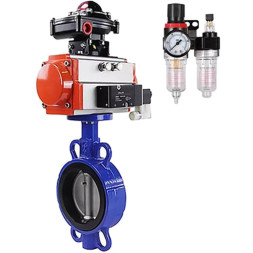 Затвор дисковый поворотный WBV1432E-2W-Fb-H Ду50 Ру16 межфланцевый, корпус - чугун GGG50, диск - нержавеющая сталь 316L, уплотнение - EPDM, с пневмоприводом PA-DA-065, пневмораспределителем 4M320-08 AC220V, БПВ AFC2000, БКВ APL-510N EX