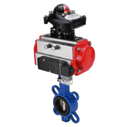 Затвор дисковый поворотный WBV1413E-2W-Fb-H Ду125 Ру16, корпус - чугун GGG50, диск - чугун GGG40, уплотнение - EPDM, с пневмоприводом PA-DA-105, пневмораспределителем 4M310-08 DC24V и БКВ APL-210N