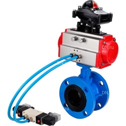 Затвор дисковый поворотный WBV1313E-2W-F-H Ду50 Ру16, корпус - чугун GGG40, диск - чугун GGG40, уплотнение - EPDM, с пневмоприводом PA-DA-105, пневмораспределителем 4M320-08 AC220V и БКВ APL-210N