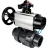 Кран шаровой BV4242E-FP-GRM-ISO Дн40 Ру10 полнопроходной, корпус - НПВХ, шар - НПВХ, уплотнение - EPDM, с пневмоприводом PA-DA-105-1, пневмораспределителем 4V320-08 AC220V и БКВ APL-210N в Барнауле