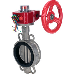 Затвор дисковый поворотный WBV3232N-2W-Fb-H Ду300 Ру16 межфланцевый, корпус - нержавеющая сталь 316L, диск - нержавеющая сталь 316L, уплотнение - NBR, с редуктором HGBF RQN3-680Z с индикатором положения и датчиком обратной связи