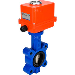 Затвор дисковый поворотный WBV1616E-2W-Fb-H Ду50 Ру16 LUG корпус - чугун QT450, диск - чугун QT450, уплотнение - EPDM, межфланцевый, с электроприводом QT-N-003EM-O1-220VAC-У1 MINI 220В