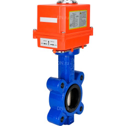 Затвор дисковый поворотный WBV1616E-2W-Fb-H Ду50 Ру16 LUG корпус - чугун QT450, диск - чугун QT450, уплотнение - EPDM, межфланцевый, с электроприводом QT-N-003EM-O1-220VAC-У1 MINI 220В