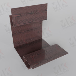 Планка угла внешнего сложного 2000 мм 0,45 мм Print Elite Antique Wood TwinColor