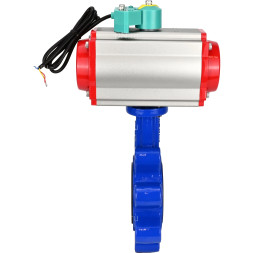 Затвор дисковый поворотный WBV1616E-2W-Fb-H Ду100 Ру16 LUG корпус - чугун QT450, диск - чугун QT450, уплотнение - EPDM, с пневмоприводом PA-DA-083 и магнитным переключателем ALS200D