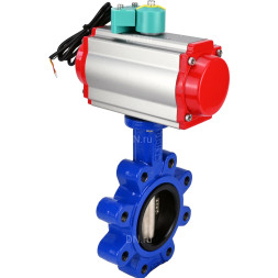 Затвор дисковый поворотный WBV1616E-2W-Fb-H Ду100 Ру16 LUG корпус - чугун QT450, диск - чугун QT450, уплотнение - EPDM, с пневмоприводом PA-DA-083 и магнитным переключателем ALS200D